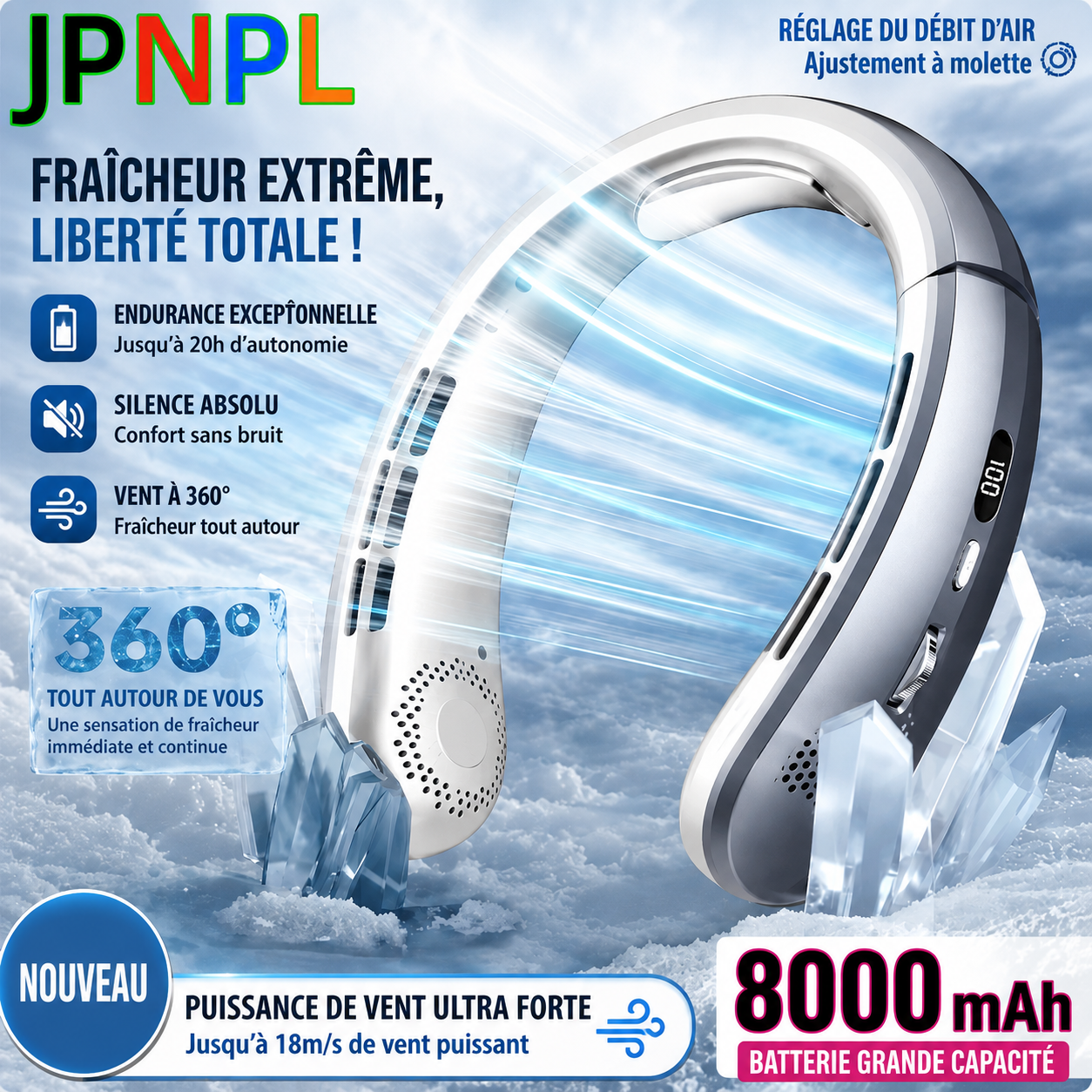 Ventilateur de cou portable