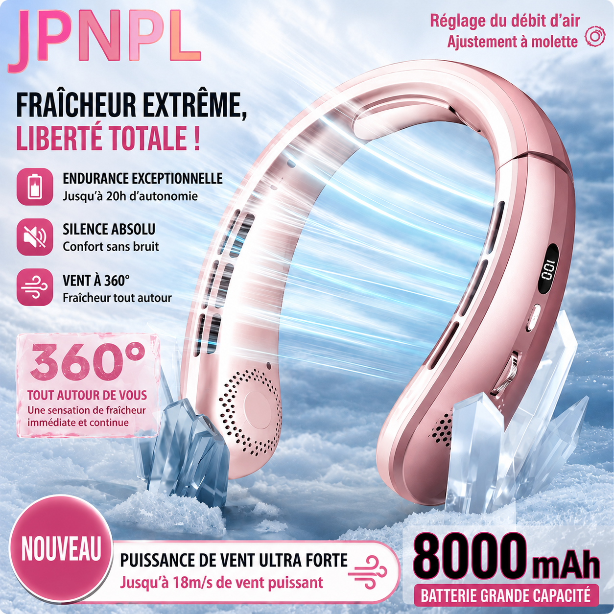 Ventilateur de cou portable